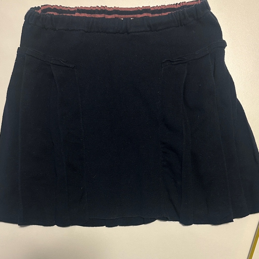 Crewcuts Navy Pleated Knit Skirt